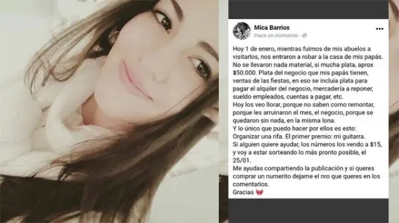 Rifa su guitarra para ayudar a sus padres que fueron robados en año nuevo