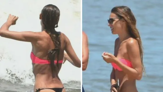 Escracharon a Pampita con una foto en la playa