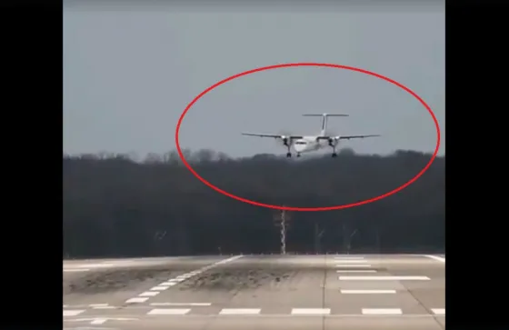 Así aterrizaba un avión con ráfagas de mas de 100 km/h. VIDEO