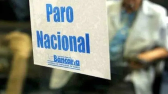 Anunciaron tres días de paro bancario
