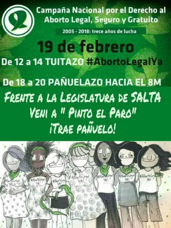 Salteñas se sumaron al pedido de aborto legal