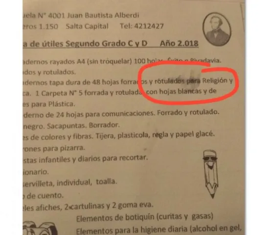 Tomarán medidas contra aquellas escuelas que insistan en pedir material para clases de religión