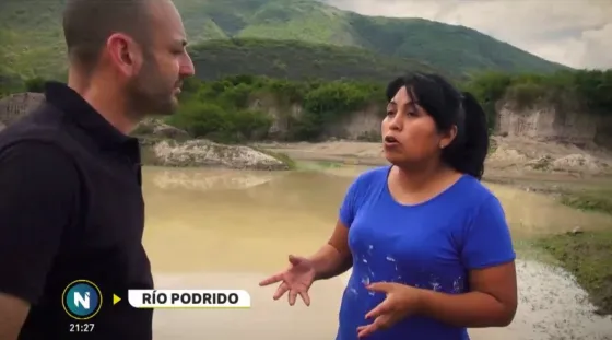 Telefe Noticias expuso a Aguas del Norte por la contaminación en el Río Arenales. Video
