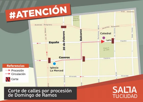 Habrá un diagrama especial de tránsito para el Domingo de Ramos