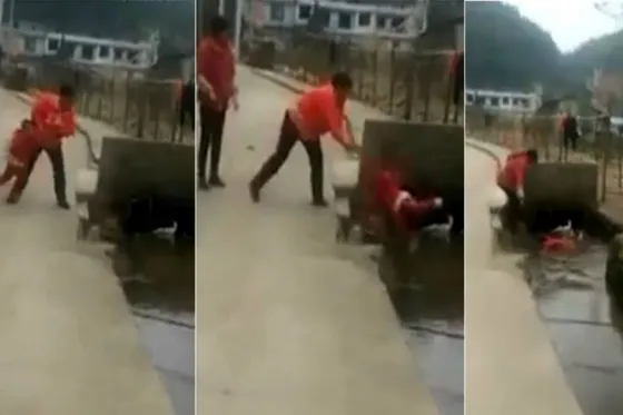 Mujer arrojó a un niño a un canal