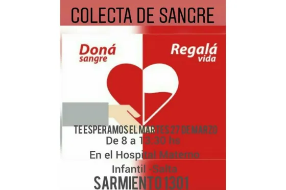 Hoy hay colecta de sangre en el Materno Infantil
