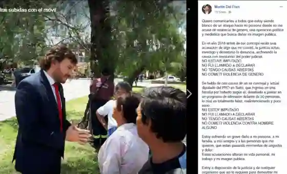 Luego de ser denunciado por violencia de género, Del Frari hizo su descargo
