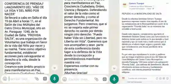 Feministas repudiaron a la Municipalidad de Salta