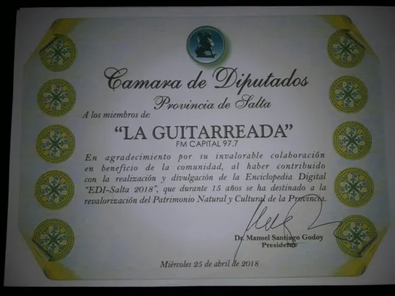 Ricardo Choque fue reconocido por su programa “La Guitarreada”