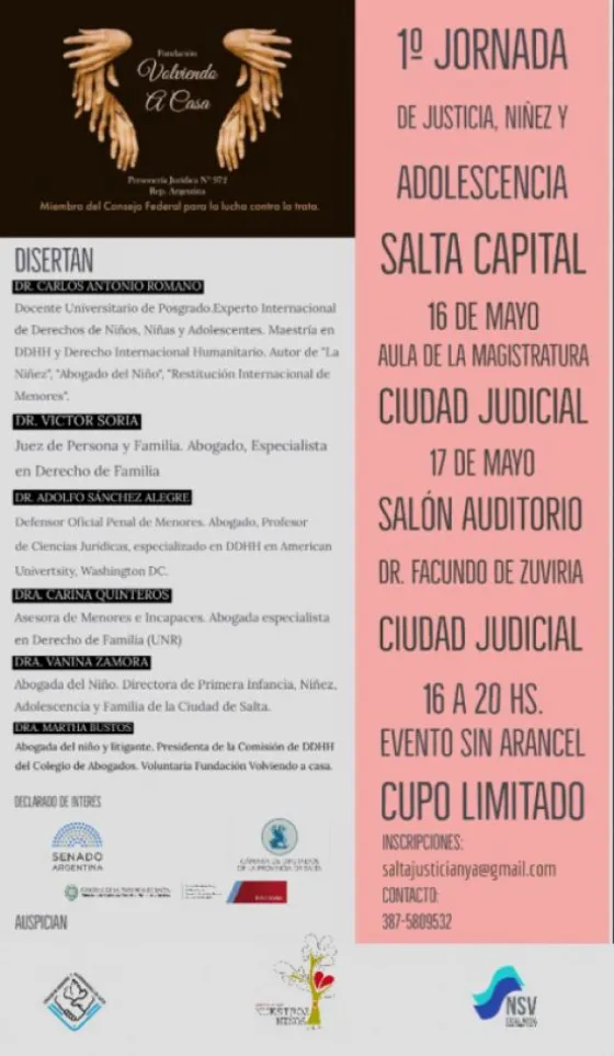 La próxima semana iniciará la jornada de Justicia, Niñez y Adolescencia