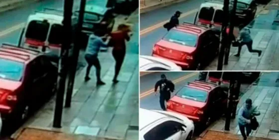 La arrastraron y la golpearon contra un poste para robarle la cartera. Video