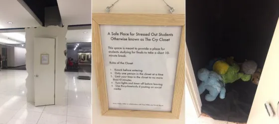 Universidad implementa un armario para llorar