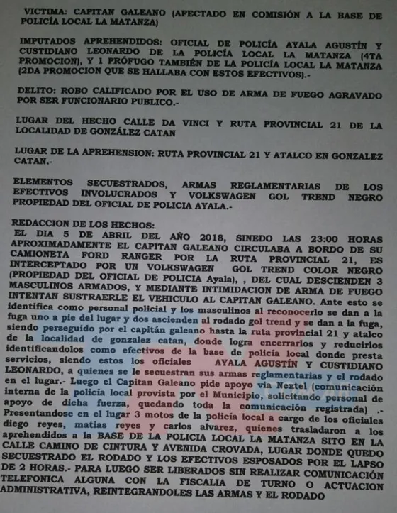 Tres poliladrones salieron a robar y asaltaron a su propio superior