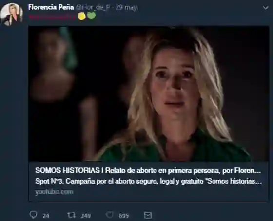 Mirá el impactante video de Flor Peña sobre el aborto y la violación