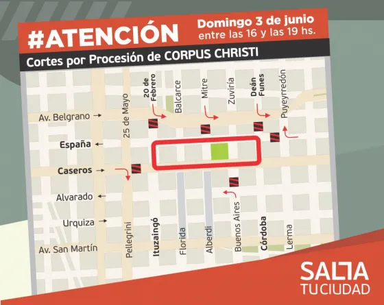 Habrá cortes de calle por la procesión de Corpus Christi
