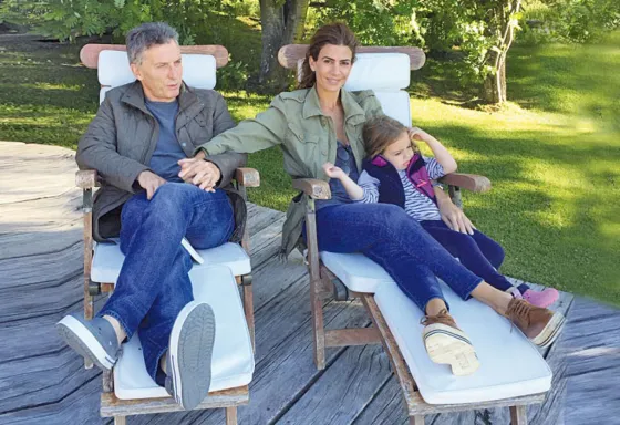 El presidente Mauricio Macri junto a su familia