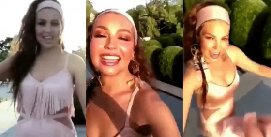 ¿Thalia publicó un video borracha?