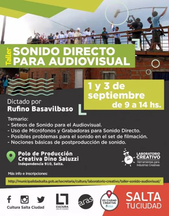 Dictarán el taller “Sonido directo para audiovisual”