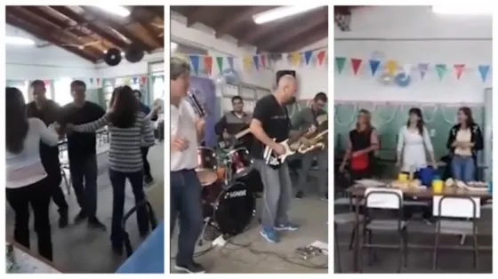 Docentes hicieron una fiesta en una escuela cerrada por riesgo en la red de gas