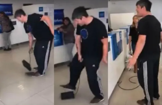 No le dieron de baja el cable y rompió todo. Insólito video