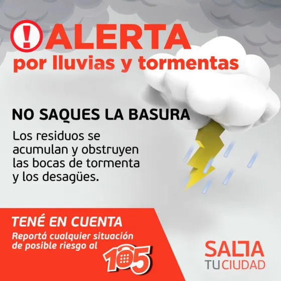 Alerta Meteorológica: Recomendaciones para la ciudad de Salta