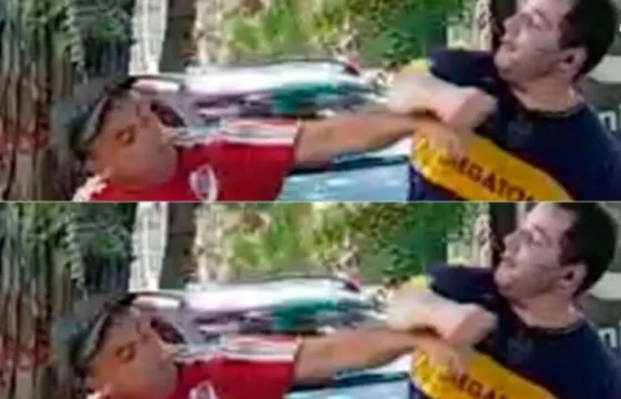 Fue agredido por correr con la camiseta de Boca. VIDEO