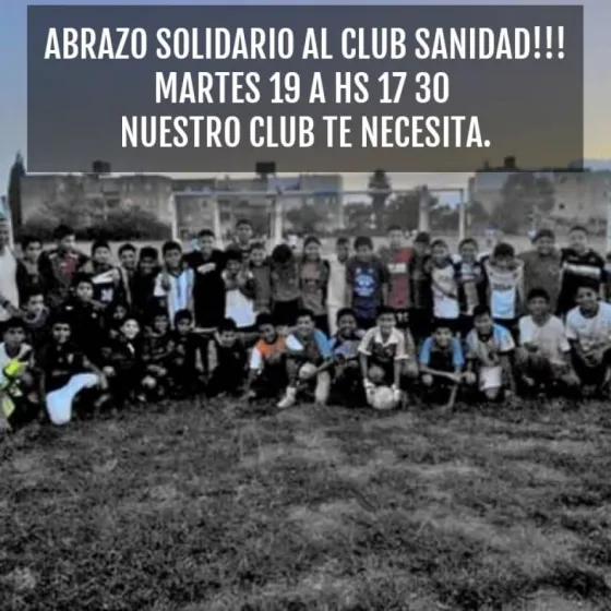 Harán un abrazo solidario al Club Sanidad