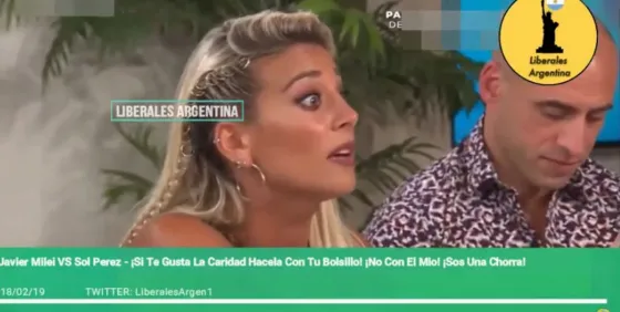 Sol Pérez abandonó un programa por un fuerte cruce con Milei. VIDEO