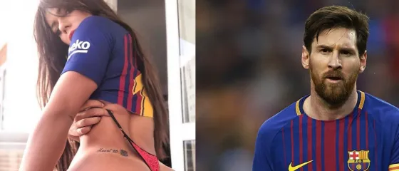Con fotos para el infarto, Miss Bumbum le dio su apoyo a Messi