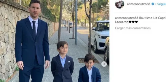 La tierna foto de Thiago Messi con la hija de un ex crack del Barcelona