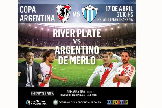Comienza la venta de entradas para River vs Argentinos de Merlo en Salta