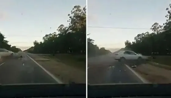 Conmoción: Ebrio mató a un motociclista y quedó todo filmando (Video)