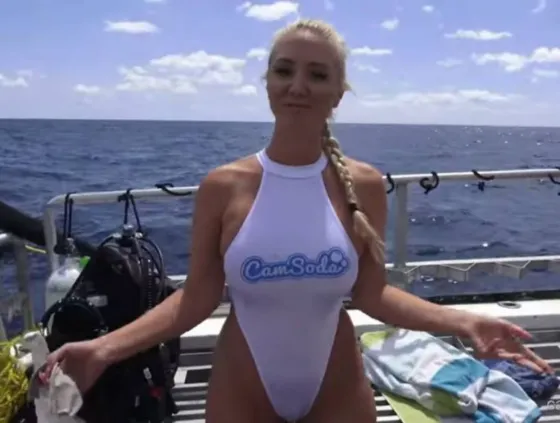 A una actriz porno la mordió un tiburón, ¡Mirá el video!