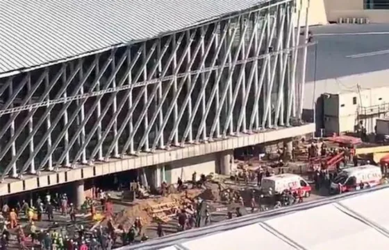 Un muerto y 13 heridos tras un derrumbe en Ezeiza