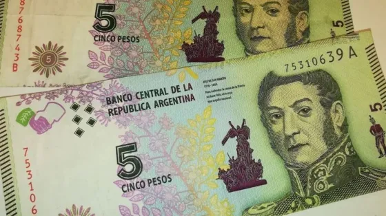 Extienden por un mes la circulación del billete de 5 pesos