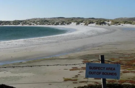 Conocé el tremendo peligro oculto bajo una playa en las Islas Malvinas