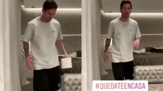 Messi se sumó al desafío viral del papel higiénico