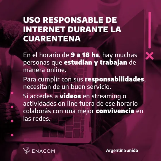 ¡Ojo con el internet! El ENACOM recomienda como usarlo para evitar el colpaso