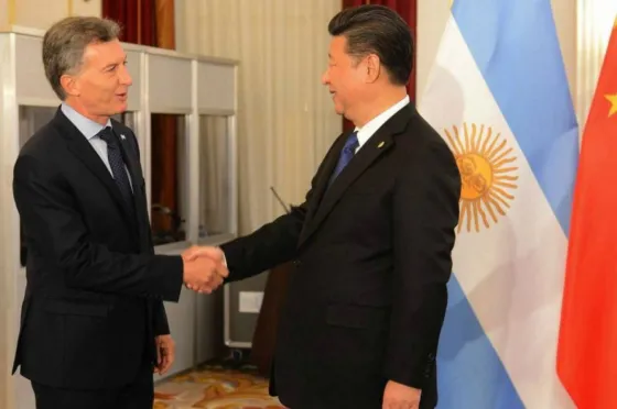 Mauricio Macri junto al presidente de China