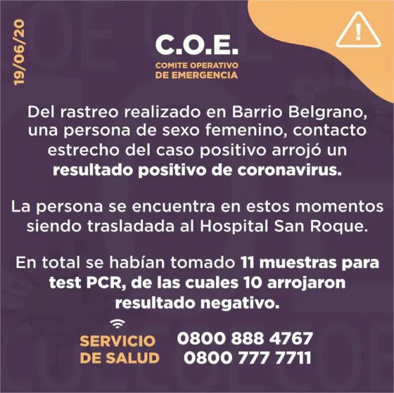 Nuevo caso de coronavirus en Jujuy