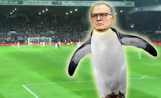Zoologico de Leeds Bautizo Marcelo Bielsa  a un pinguino