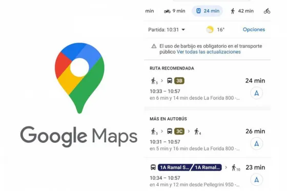 ¡No te perdés más! Podes acceder a recorridos y horarios de SAETA a través de Google Maps