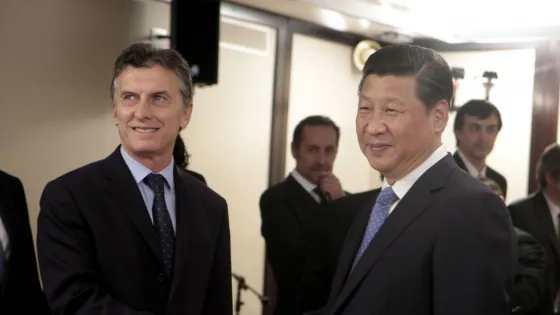 Macri, presidente argentino junto a Jinping, presidente chino