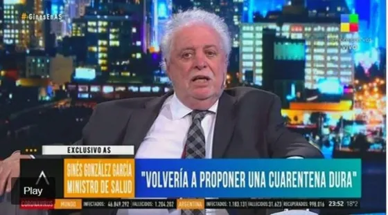 Ginés González García: “No creo que la cuarentena haya sido tan larga”