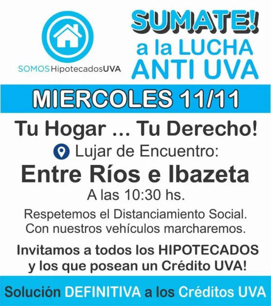 "Lucha anti UVA": hipotecados UVA marchan por respuestas