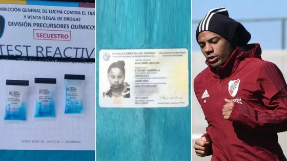 Detuvieron a una hermana del futbolista de River Nicolás de la Cruz con más de 40 kilos de cocaína