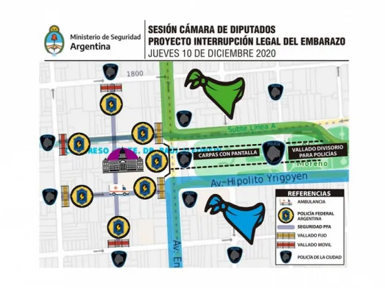 El Congreso amaneció vallado a la espera de los manifestantes “verdes” y “celestes”