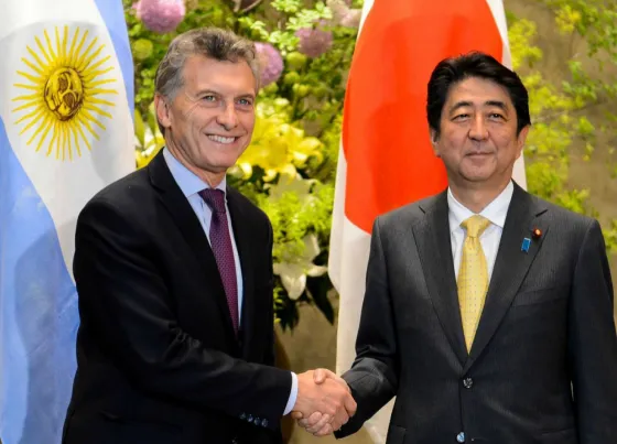 Macri y el primer ministro japonés. Foto: Presidencia de la Nación