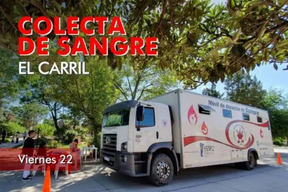 Hoy se hará una colecta de sangre en El Carril