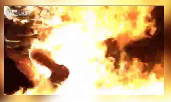 Despechado se prende fuego para dejar de sufrir. Video